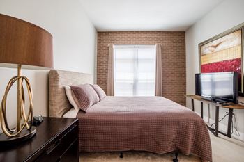 Bedroom With TV at The Foundry-Student, South Bend, Indiana